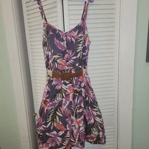 Torrid Purple Floral Dress with Belt